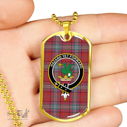 ScottishPlaid Seton Weathered Clan Tartan Dog Tag Necklace - Crest Classic Scottish Plaid Tartan Plaid