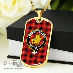 ScottishPlaid MacIver #2 Modern Clan Tartan Dog Tag Necklace - Crest Classic Scottish Plaid Tartan Plaid
