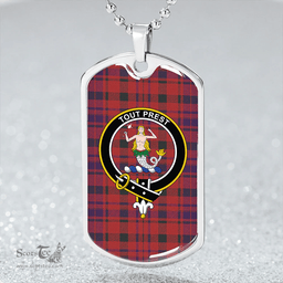 ScottishPlaid Murray Blair sample Weathered Clan Tartan Dog Tag Necklace - Crest Classic Scottish Plaid Tartan Plaid