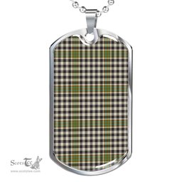 Scottish Burns Check Clan Tartan Dog Tag Necklace - Classic Scottish Plaid Tartan Plaid