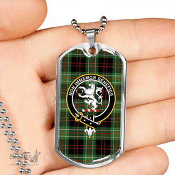 ScottishPlaid MacDiarmid Ancient Clan Tartan Dog Tag Necklace - Crest Classic Scottish Plaid Tartan Plaid