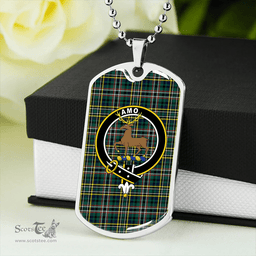 ScottishPlaid Scott Green Modern Clan Tartan Dog Tag Necklace - Crest Classic Scottish Plaid Tartan Plaid