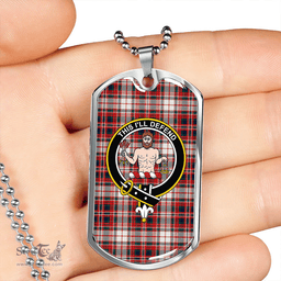 ScottishPlaid MacFarlane Dress Modern Clan Tartan Dog Tag Necklace - Crest Classic Scottish Plaid Tartan Plaid
