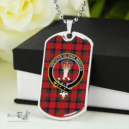 ScottishPlaid Robertson 1819 Modern Clan Tartan Dog Tag Necklace - Crest Classic Scottish Plaid Tartan Plaid