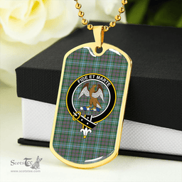 ScottishPlaid Ralston US Modern Clan Tartan Dog Tag Necklace - Crest Classic Scottish Plaid Tartan Plaid