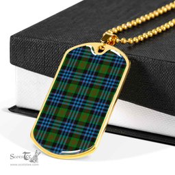 Scottish Newlands of Lauriston Clan Tartan Dog Tag Necklace - Classic Scottish Plaid Tartan Plaid