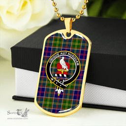 ScottishPlaid Whitefoord Modern Clan Tartan Dog Tag Necklace - Crest Classic Scottish Plaid Tartan Plaid