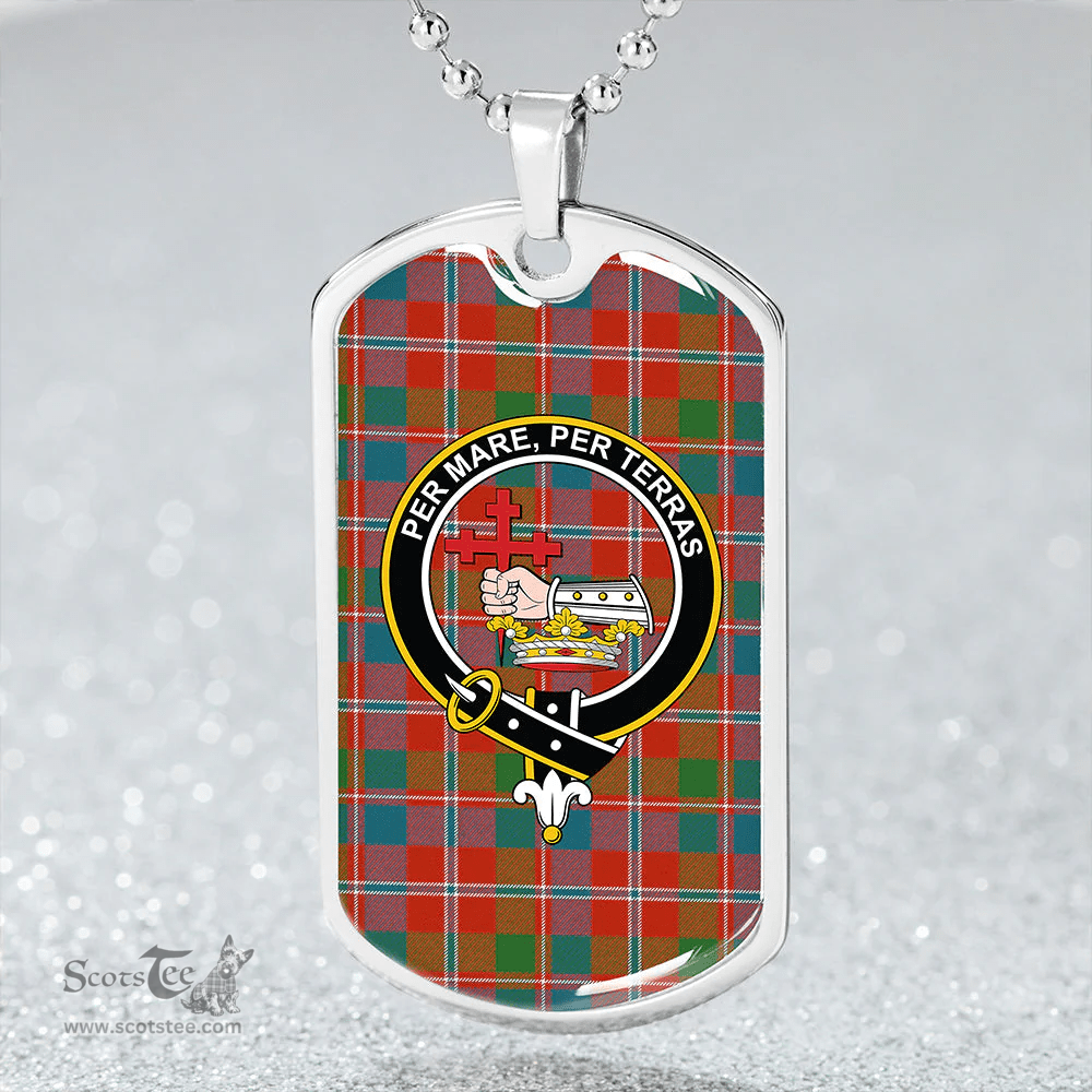 ScottishPlaid MacDonald of Glenaladale #2 (Donald Glenfinnan) Ancient Clan Tartan Dog Tag Necklace - Crest Classic Scottish Plaid Tartan Plaid