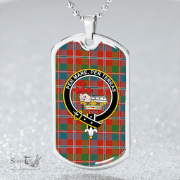 ScottishPlaid MacDonald of Glenaladale #2 (Donald Glenfinnan) Ancient Clan Tartan Dog Tag Necklace - Crest Classic Scottish Plaid Tartan Plaid