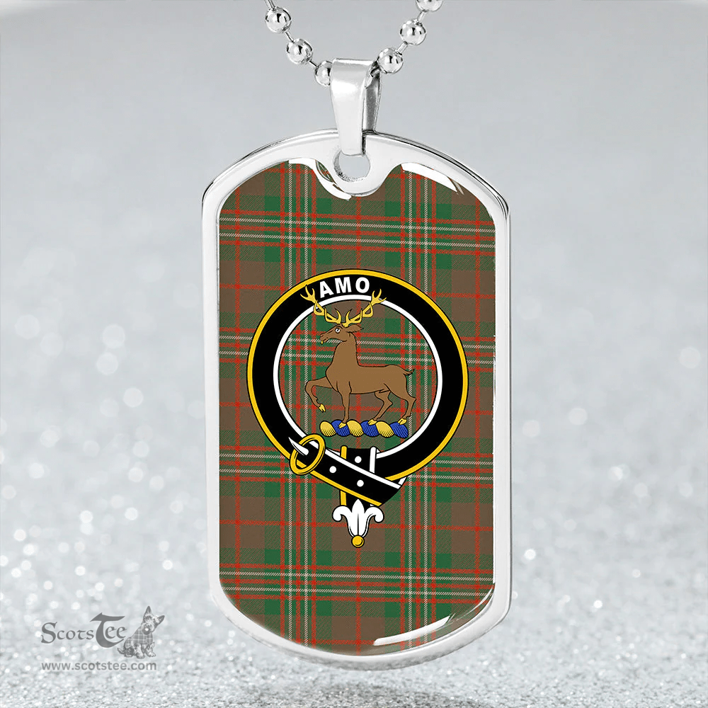 ScottishPlaid Scott Brown Hunting Ancient Clan Tartan Dog Tag Necklace - Crest Classic Scottish Plaid Tartan Plaid