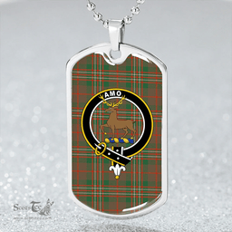 ScottishPlaid Scott Brown Hunting Ancient Clan Tartan Dog Tag Necklace - Crest Classic Scottish Plaid Tartan Plaid