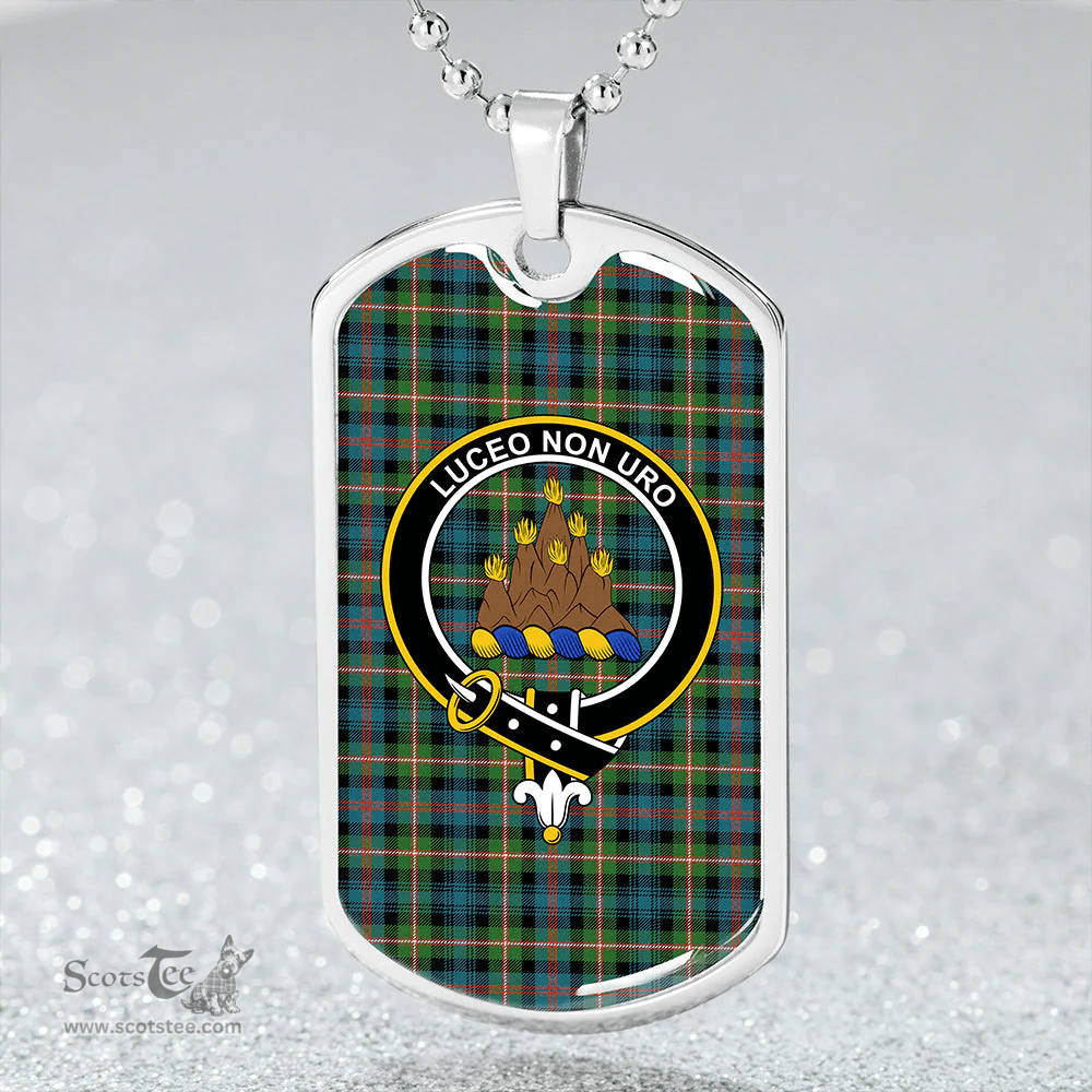 ScottishPlaid MacKenzie Morgan Ancient Clan Tartan Dog Tag Necklace - Crest Classic Scottish Plaid Tartan Plaid