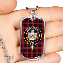 ScottishPlaid MacLachlan Modern Clan Tartan Dog Tag Necklace - Crest Classic Scottish Plaid Tartan Plaid