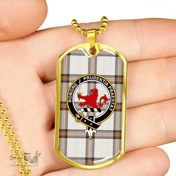 ScottishPlaid Young Christina Weathered Clan Tartan Dog Tag Necklace - Crest Classic Scottish Plaid Tartan Plaid