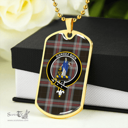 ScottishPlaid Montgomery Colin Weathered Clan Tartan Dog Tag Necklace - Crest Classic Scottish Plaid Tartan Plaid
