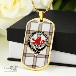 ScottishPlaid Young Christina Weathered Clan Tartan Dog Tag Necklace - Crest Classic Scottish Plaid Tartan Plaid