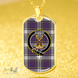 ScottishPlaid Maver Dress Weathered Clan Tartan Dog Tag Necklace - Crest Classic Scottish Plaid Tartan Plaid