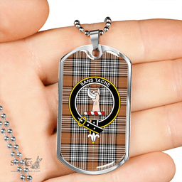 ScottishPlaid Napier Rose Modern Clan Tartan Dog Tag Necklace - Crest Classic Scottish Plaid Tartan Plaid