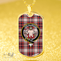 ScottishPlaid MacFarlane Dress Modern Clan Tartan Dog Tag Necklace - Crest Classic Scottish Plaid Tartan Plaid