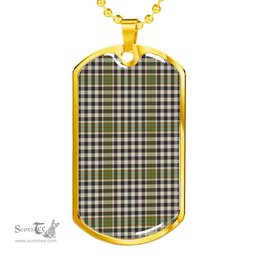 Scottish Burns Check Clan Tartan Dog Tag Necklace - Classic Scottish Plaid Tartan Plaid