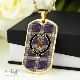 ScottishPlaid Maver Dress Weathered Clan Tartan Dog Tag Necklace - Crest Classic Scottish Plaid Tartan Plaid