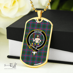 ScottishPlaid Wood Modern Clan Tartan Dog Tag Necklace - Crest Classic Scottish Plaid Tartan Plaid