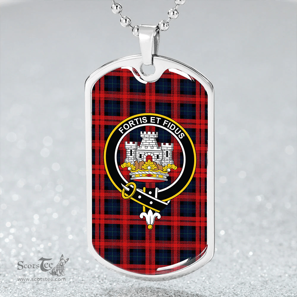 ScottishPlaid MacLachlan Modern Clan Tartan Dog Tag Necklace - Crest Classic Scottish Plaid Tartan Plaid
