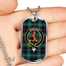 ScottishPlaid Sutherland Old Modern Clan Tartan Dog Tag Necklace - Crest Classic Scottish Plaid Tartan Plaid