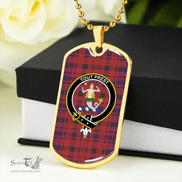 ScottishPlaid Murray Blair sample Weathered Clan Tartan Dog Tag Necklace - Crest Classic Scottish Plaid Tartan Plaid