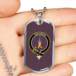 ScottishPlaid MacIntyre of Littleport Modern Clan Tartan Dog Tag Necklace - Crest Classic Scottish Plaid Tartan Plaid