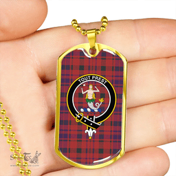 ScottishPlaid Murray Blair sample Weathered Clan Tartan Dog Tag Necklace - Crest Classic Scottish Plaid Tartan Plaid