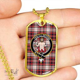 ScottishPlaid MacFarlane Dress Modern Clan Tartan Dog Tag Necklace - Crest Classic Scottish Plaid Tartan Plaid