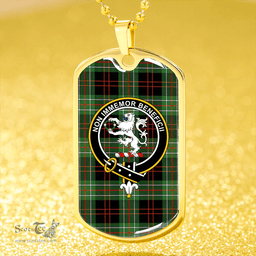 ScottishPlaid MacDiarmid Ancient Clan Tartan Dog Tag Necklace - Crest Classic Scottish Plaid Tartan Plaid