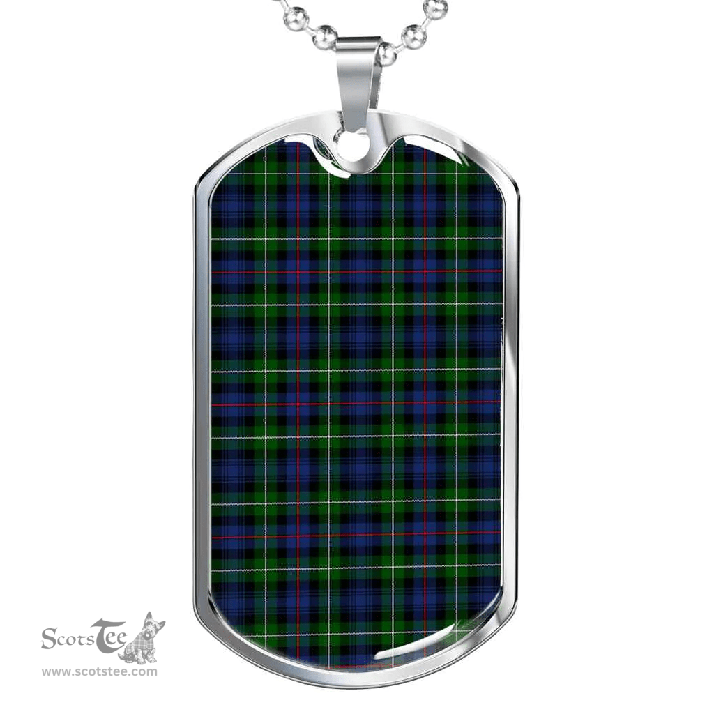 Scottish MacKenzie Modern Clan Tartan Dog Tag Necklace - Classic Scottish Plaid Tartan Plaid