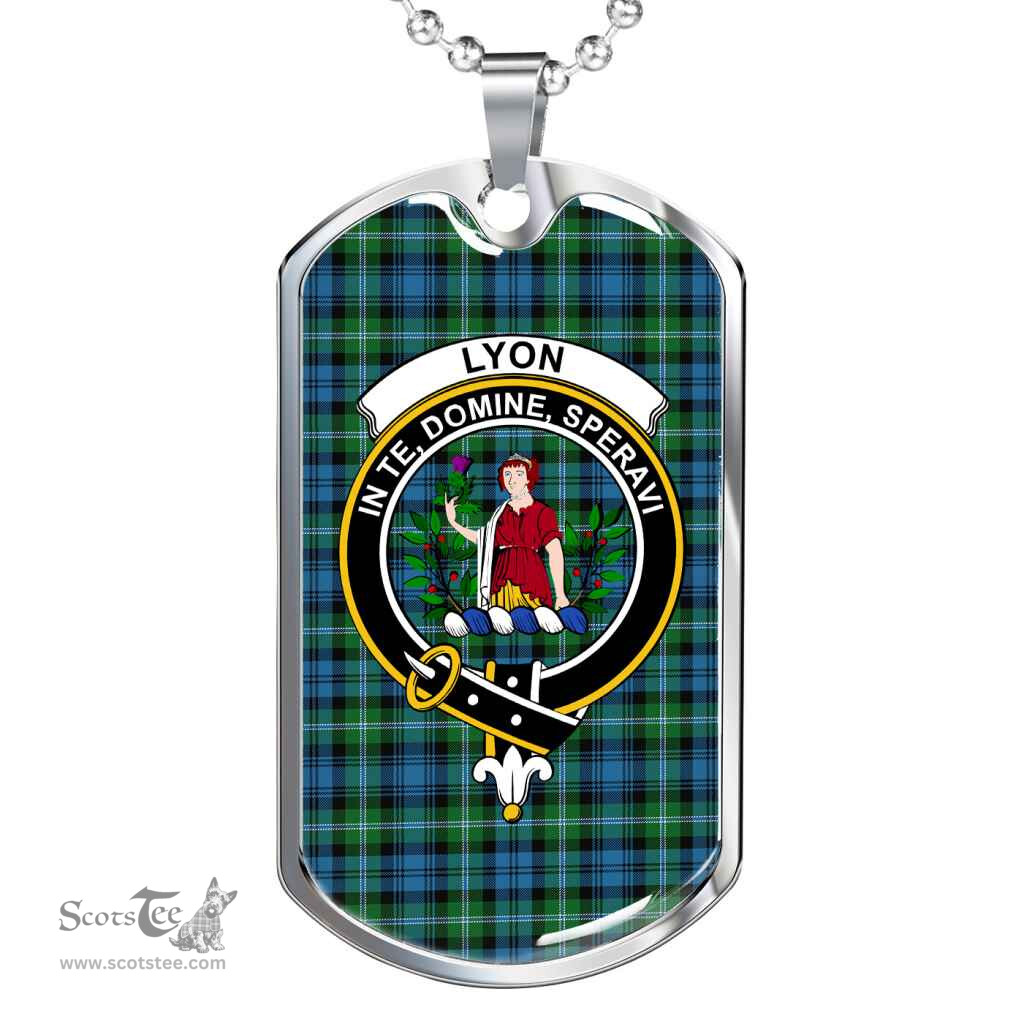 Scottish Lyon Clan Tartan Dog Tag Necklace - Crest Classic Scottish Plaid Tartan Plaid