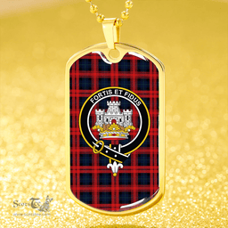 ScottishPlaid MacLachlan Modern Clan Tartan Dog Tag Necklace - Crest Classic Scottish Plaid Tartan Plaid