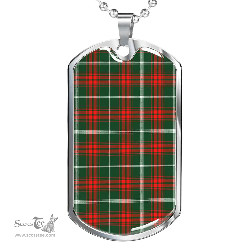 Scottish Prince of Wales Clan Tartan Dog Tag Necklace - Classic Scottish Plaid Tartan Plaid