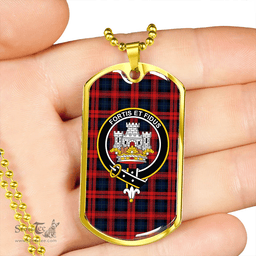 ScottishPlaid MacLachlan Modern Clan Tartan Dog Tag Necklace - Crest Classic Scottish Plaid Tartan Plaid