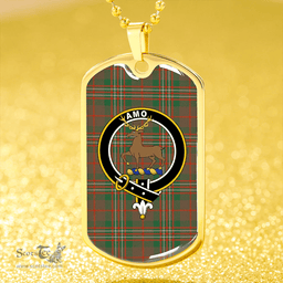 ScottishPlaid Scott Brown Hunting Ancient Clan Tartan Dog Tag Necklace - Crest Classic Scottish Plaid Tartan Plaid