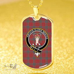 ScottishPlaid Robertson Weathered Clan Tartan Dog Tag Necklace - Crest Classic Scottish Plaid Tartan Plaid