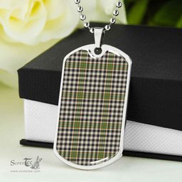 Scottish Burns Check Clan Tartan Dog Tag Necklace - Classic Scottish Plaid Tartan Plaid
