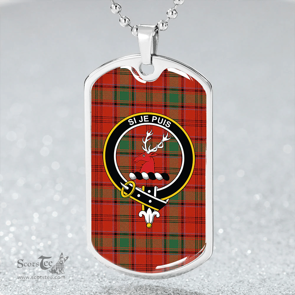 ScottishPlaid MacLintock Ancient Clan Tartan Dog Tag Necklace - Crest Classic Scottish Plaid Tartan Plaid