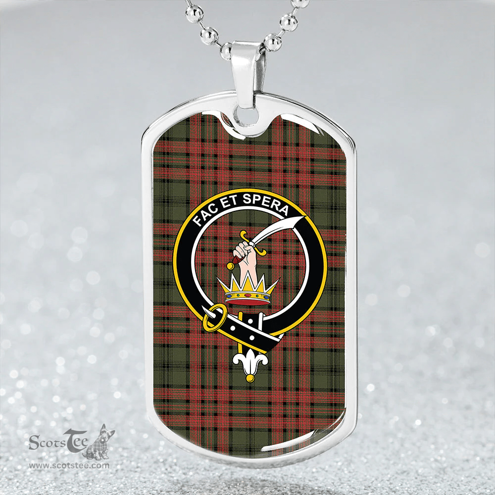 ScottishPlaid Matheson Hunting (Highland Society of London) Ancient Clan Tartan Dog Tag Necklace - Crest Classic Scottish Plaid Tartan Plaid