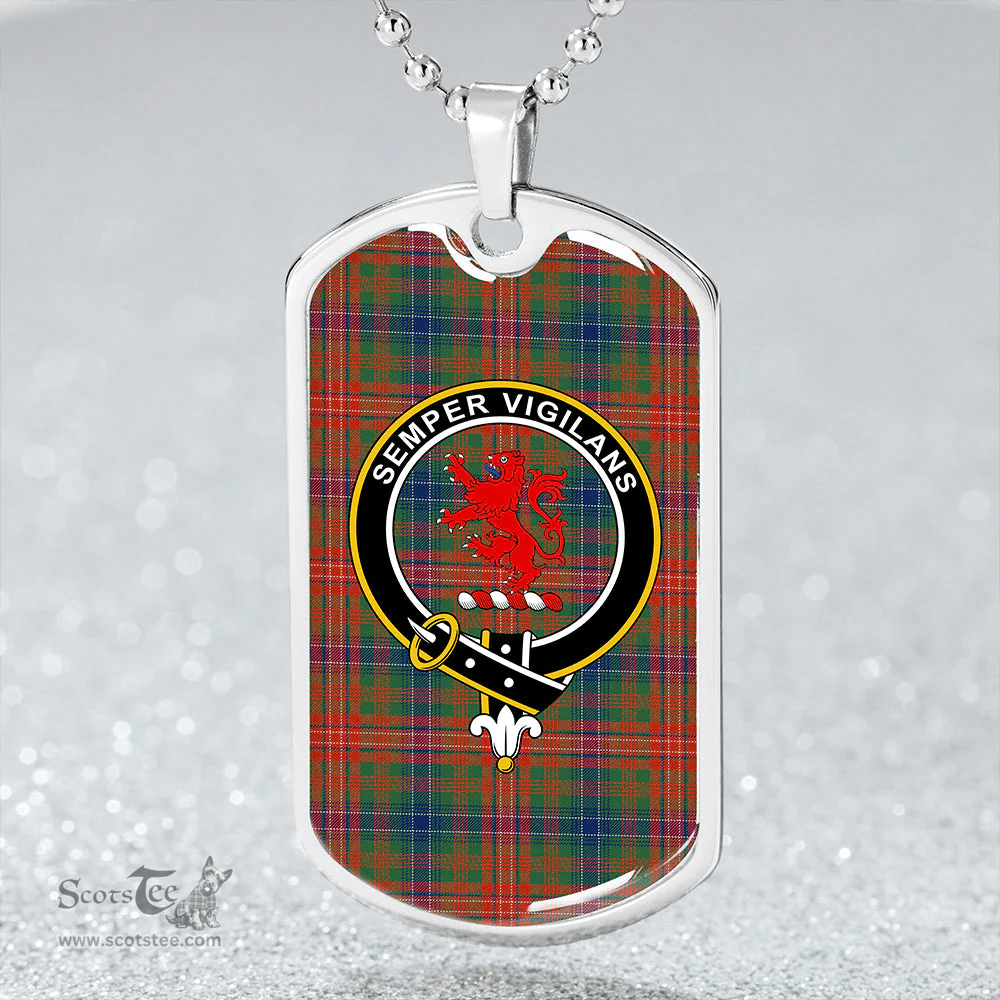 ScottishPlaid Wilson Janet Modern Clan Tartan Dog Tag Necklace - Crest Classic Scottish Plaid Tartan Plaid