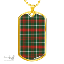 Scottish Prince of Wales Clan Tartan Dog Tag Necklace - Classic Scottish Plaid Tartan Plaid