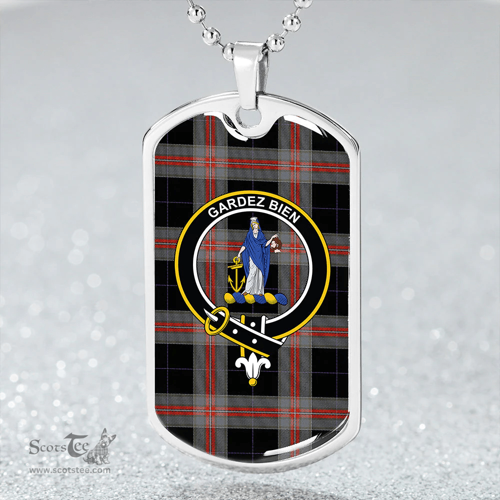 ScottishPlaid Montgomery Colin Ancient Clan Tartan Dog Tag Necklace - Crest Classic Scottish Plaid Tartan Plaid