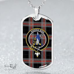 ScottishPlaid Montgomery Colin Ancient Clan Tartan Dog Tag Necklace - Crest Classic Scottish Plaid Tartan Plaid