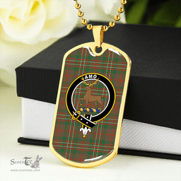 ScottishPlaid Scott Brown Hunting Ancient Clan Tartan Dog Tag Necklace - Crest Classic Scottish Plaid Tartan Plaid