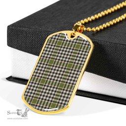 Scottish Burns Check Clan Tartan Dog Tag Necklace - Classic Scottish Plaid Tartan Plaid