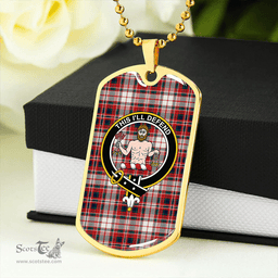 ScottishPlaid MacFarlane Dress Modern Clan Tartan Dog Tag Necklace - Crest Classic Scottish Plaid Tartan Plaid